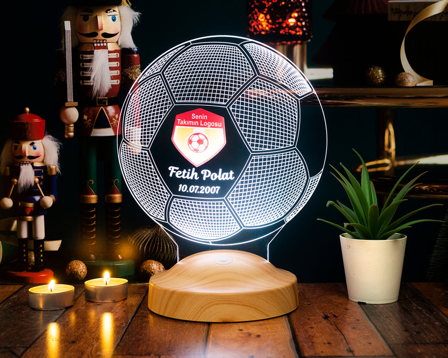 Taraftara Özel Futbol Topu LED Lamba – Takım Logolu Kişiye Özel Hediye
