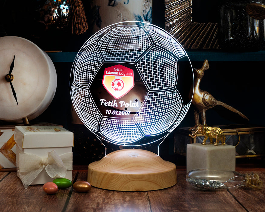 Taraftara Özel Futbol Topu LED Lamba – Takım Logolu Kişiye Özel Hediye