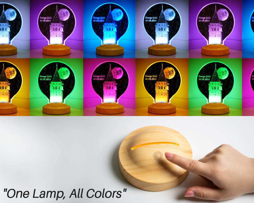 Yeni Galata Kulesi Kişiye Özel İsimli Led Lamba