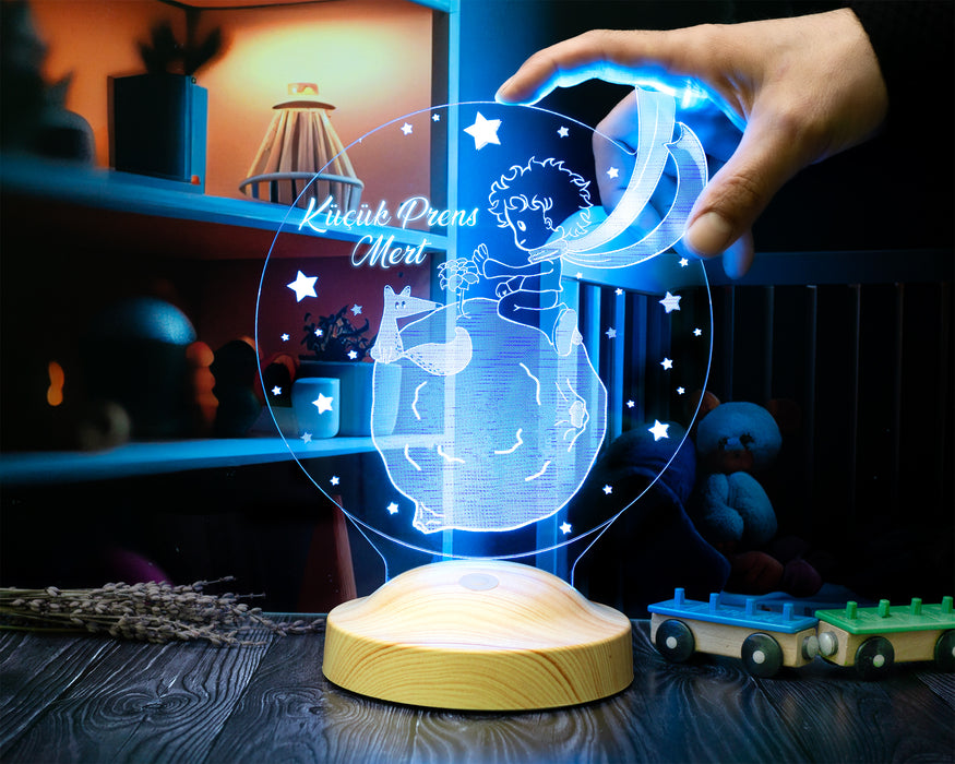 Küçük Prens Tasarımlı Le Petit Prince Çocuk Hediyesi, Kişiye Özel Çocuklara Özel Hediye, Çocuk Odası Hediyesi Led Lamba