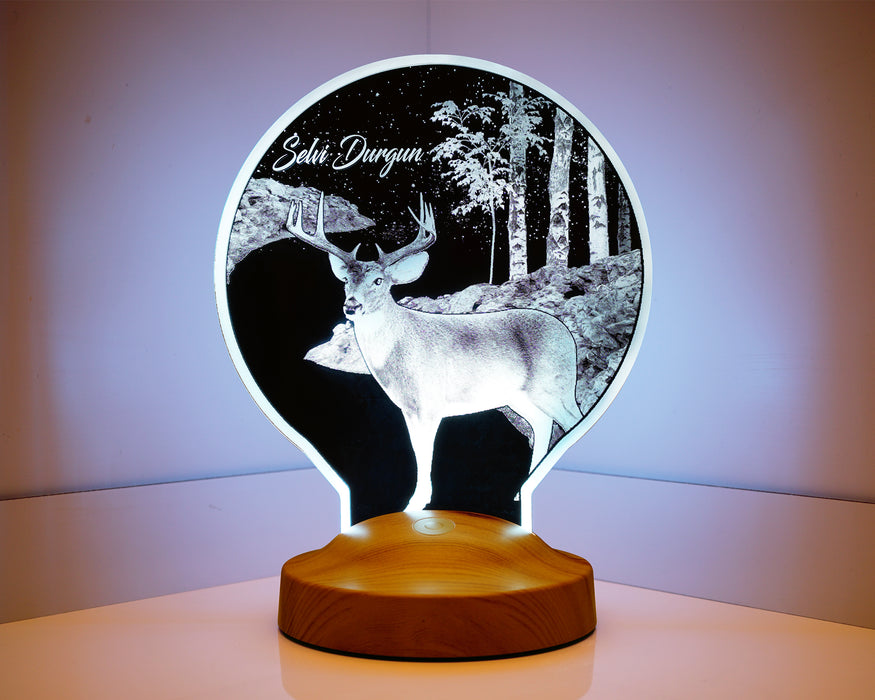 Geyik Kişiye Özel Led Lamba