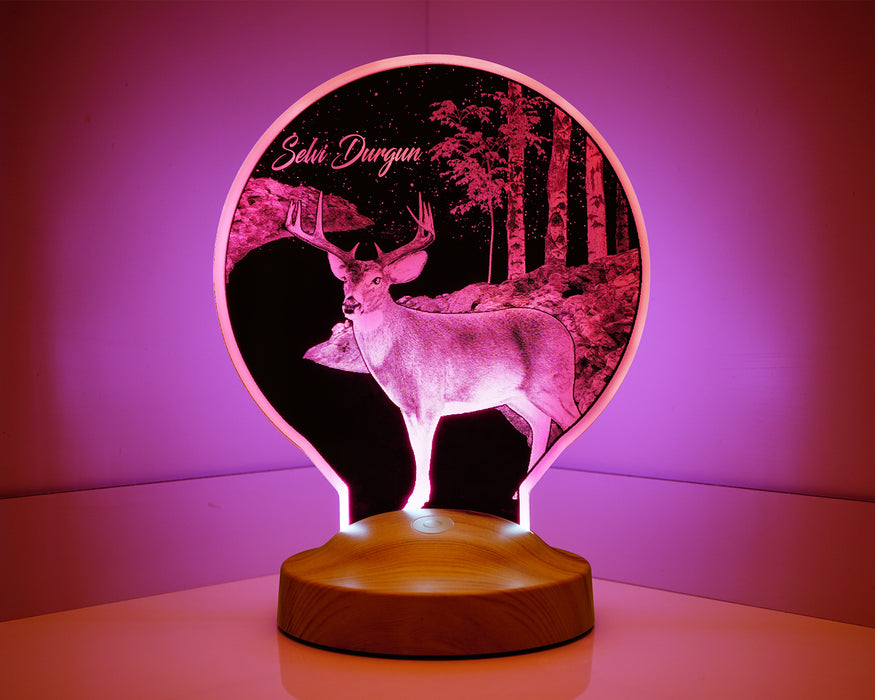 Geyik Kişiye Özel Led Lamba