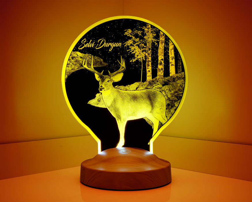 Geyik Kişiye Özel Led Lamba
