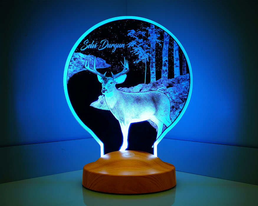 Geyik Kişiye Özel Led Lamba