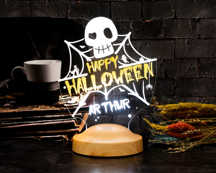 Halloween Kuru Kafa LED Lamba – Kişiye Özel Cadılar Bayramı Hediyesi