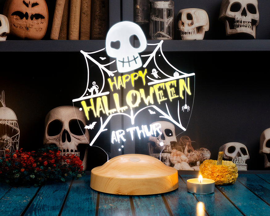 Halloween Kuru Kafa LED Lamba – Kişiye Özel Cadılar Bayramı Hediyesi
