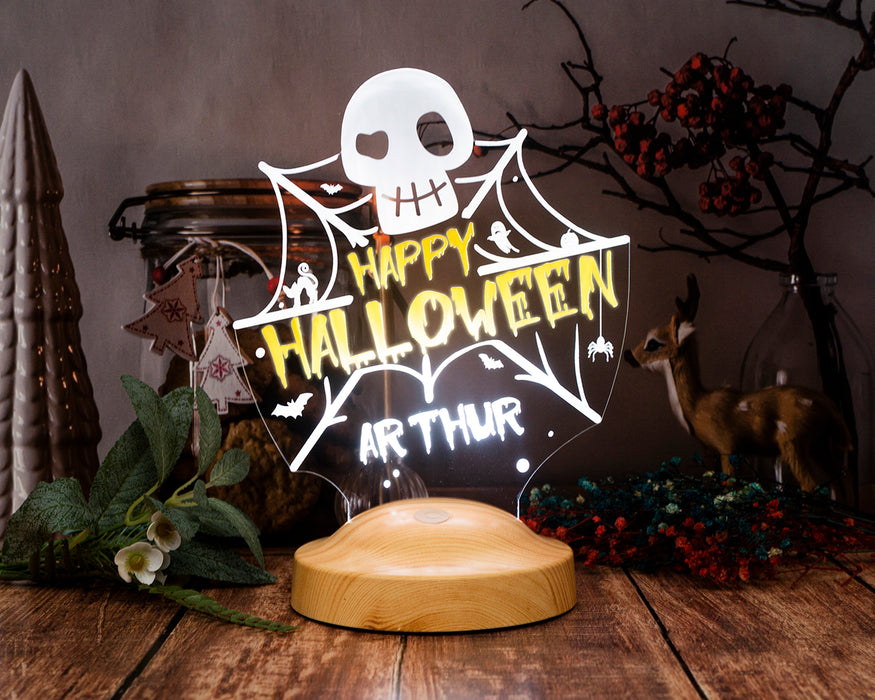 Halloween Kuru Kafa LED Lamba – Kişiye Özel Cadılar Bayramı Hediyesi