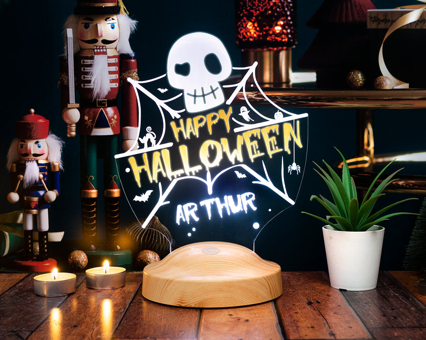 Halloween Kuru Kafa LED Lamba – Kişiye Özel Cadılar Bayramı Hediyesi