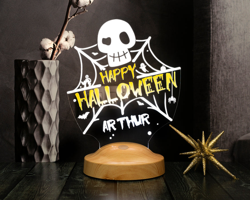 Halloween Kuru Kafa LED Lamba – Kişiye Özel Cadılar Bayramı Hediyesi