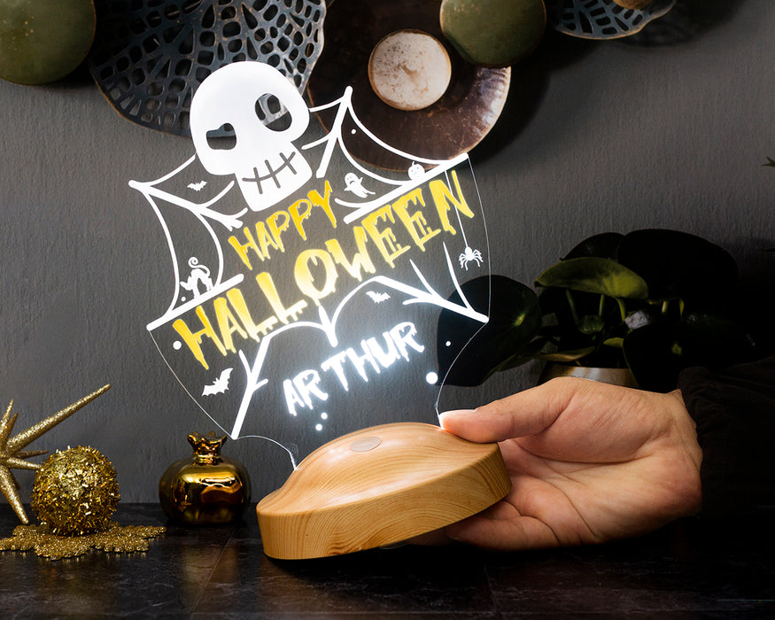 Halloween Kuru Kafa LED Lamba – Kişiye Özel Cadılar Bayramı Hediyesi