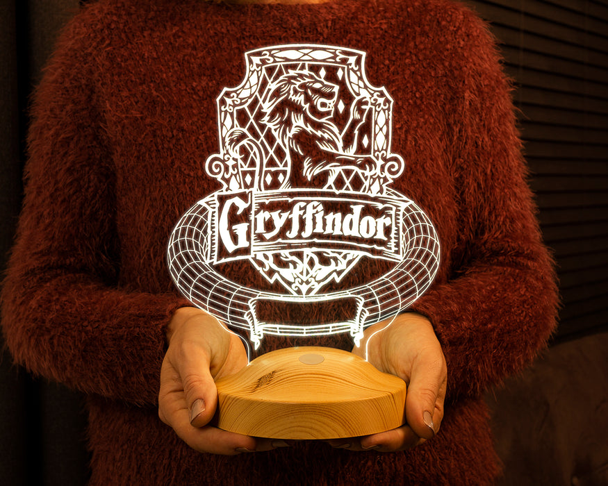 Harry Potter Hogwarts Gryffindor Hediyesi, Hogwarts Hayranları Hediyesi Kişiye Özel 3D Led Lamba