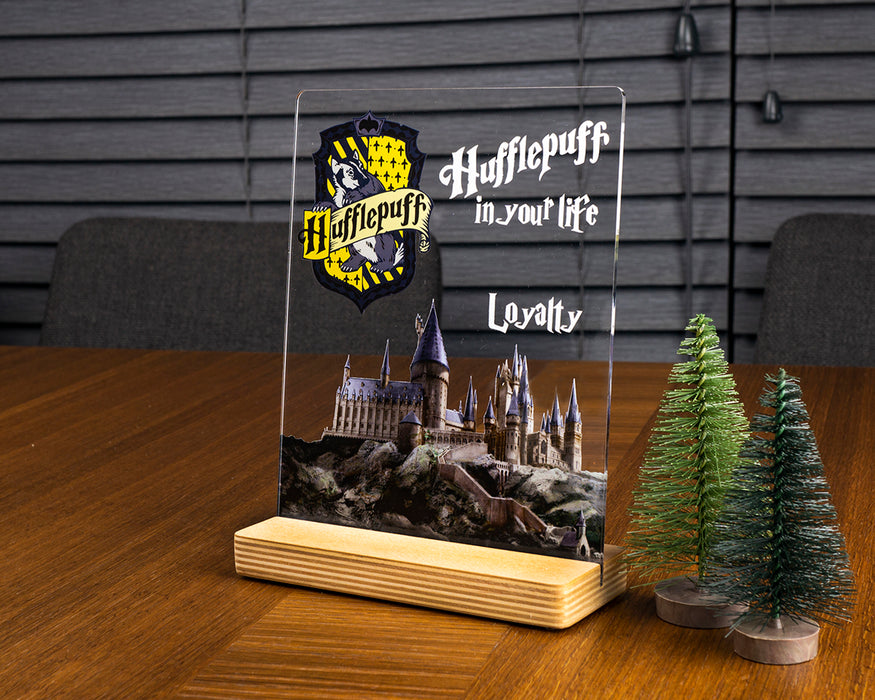 Kişiye Özel Harry Potter Hogwarts Hufflepuff Hediyesi, Harry Potter Figür, Kişiye Özel Pleksi Çerçeve, Hufflepuff