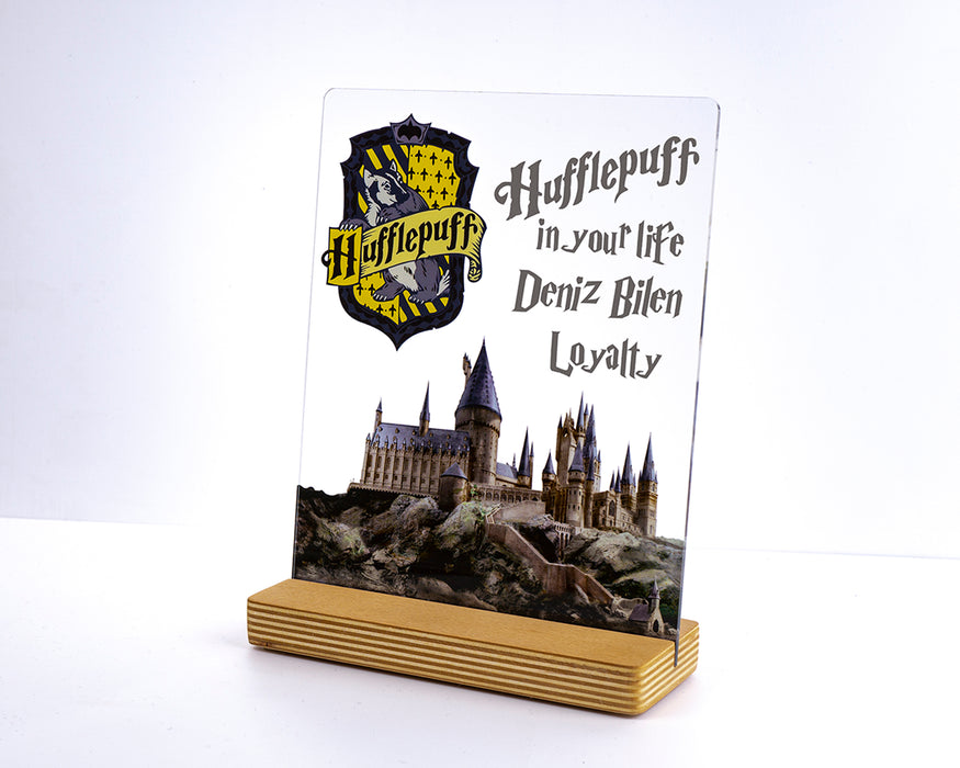 Kişiye Özel Harry Potter Hogwarts Hufflepuff Hediyesi, Harry Potter Figür, Kişiye Özel Pleksi Çerçeve, Hufflepuff