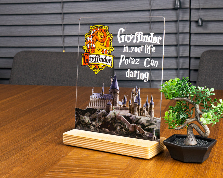 Kişiye Özel Pleksi Şeffaf Tablo Hogwarts Gryffindor Binası Harry Potter Hediyesi