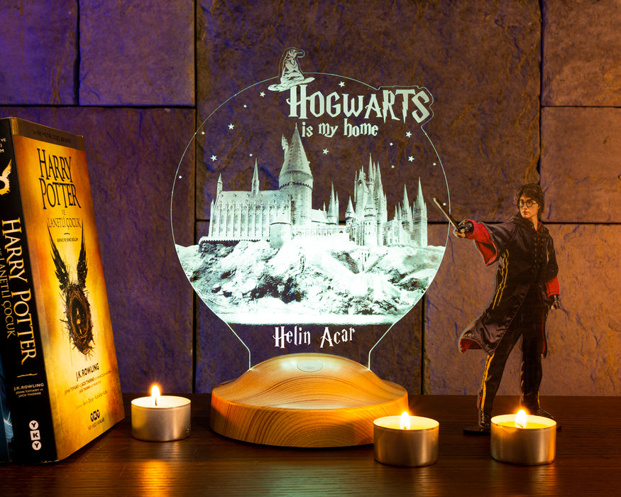 Kişiye Özel Harry Potter Hogwarts Hediyesi, Hogwarts, 3D Led Lamba
