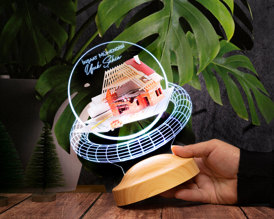 İnşaat Mühendisi ve Mimara Özel İsimli LED Lamba – Ofis Hediyesi