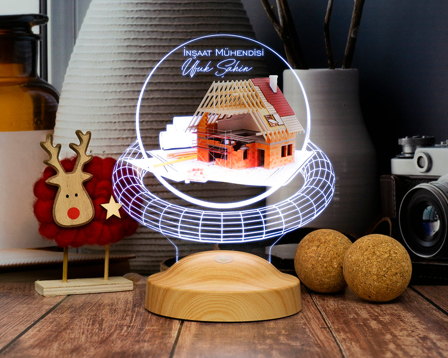 İnşaat Mühendisi ve Mimara Özel İsimli LED Lamba – Ofis Hediyesi