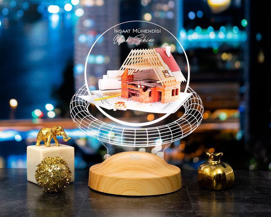 İnşaat Mühendisi ve Mimara Özel İsimli LED Lamba – Ofis Hediyesi