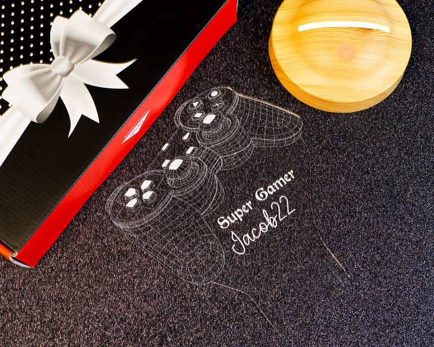 Joystick Tasarımlı Kişiye Özel 3D Gamer Lamba – Oyunculara Konsol Tasarımlı Hediye