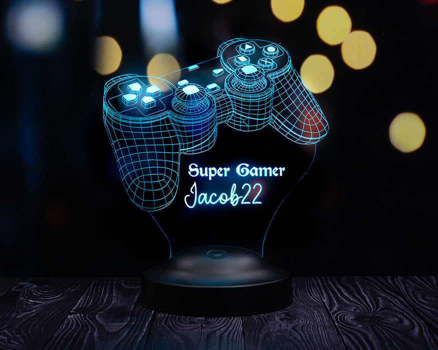 Joystick Tasarımlı Kişiye Özel 3D Gamer Lamba – Oyunculara Konsol Tasarımlı Hediye