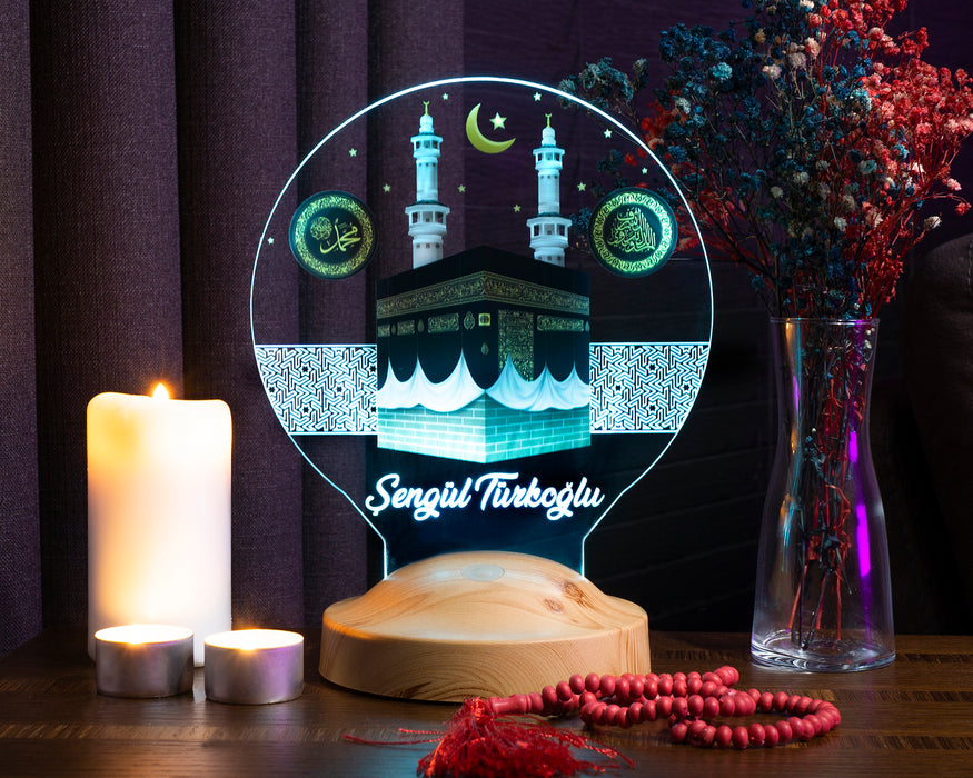Kabe Görselli İsimli LED Lamba – Anne ve Kayınvalideye Özel Dini Anneler Günü Hediyesi
