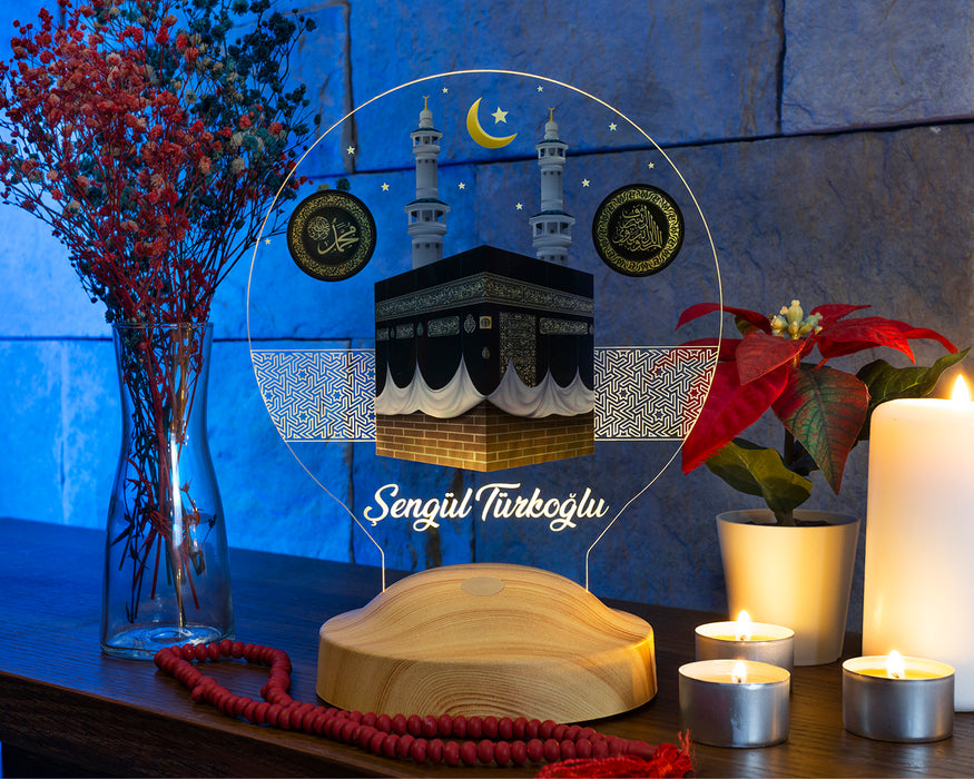 Kabe Görselli İsimli LED Lamba – Anne ve Kayınvalideye Özel Dini Anneler Günü Hediyesi
