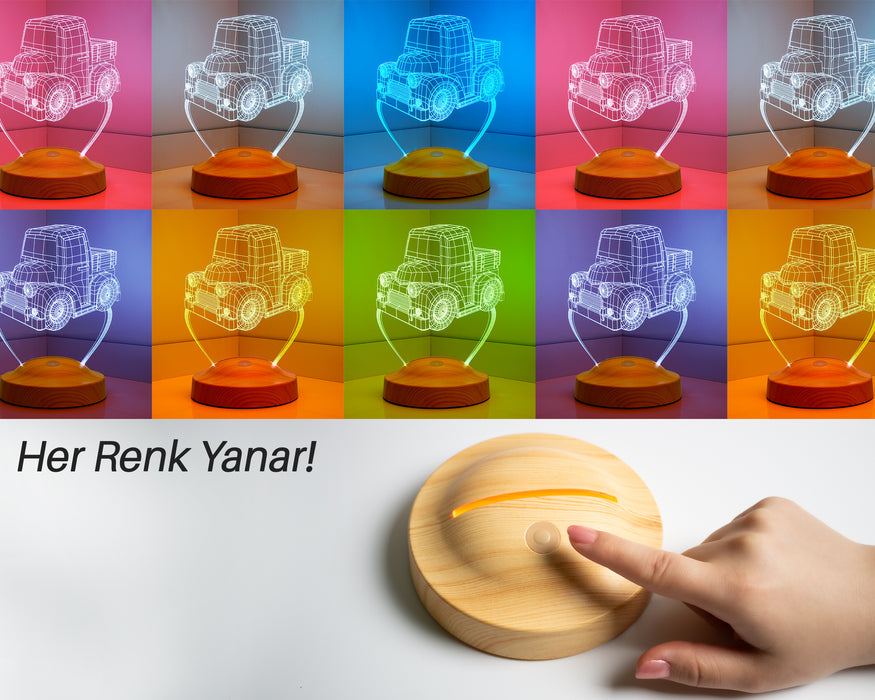 Kişiye Özel Çocuk Odası Aydınlatması Kamyon Led Lamba