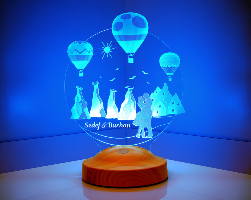 Kapadokya Peri Bacaları Hediyesi Kişiye Özel Led Lamba