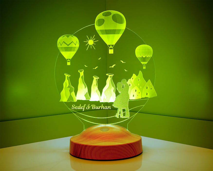 Kapadokya Peri Bacaları Hediyesi Kişiye Özel Led Lamba