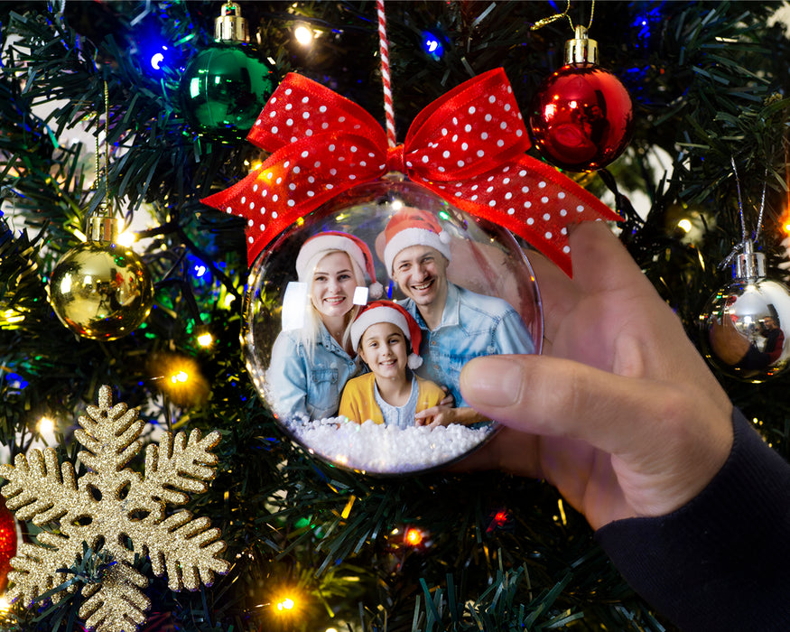 Sevgiliye Fotoğraflı Yılbaşı Ağaç Süsü – Kişiye Özel Hediyelik 1 Adet
