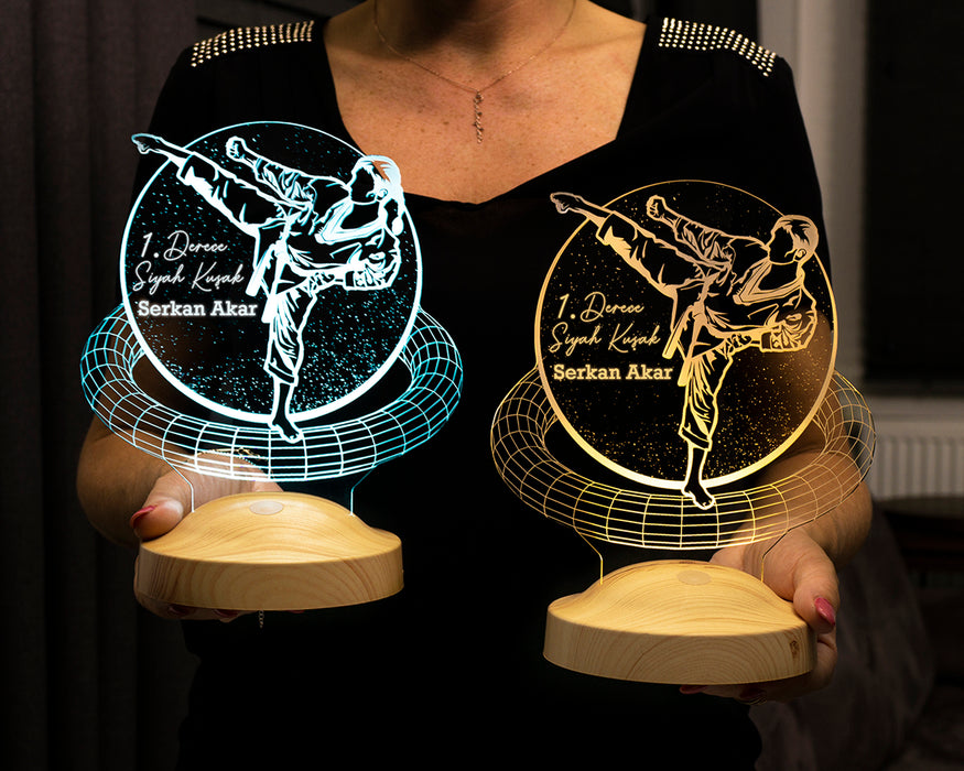 Karate Tekvando Judo Sporcularına Özel Hediye LED Lamba – Karateci ve Judocular İçin Hediye