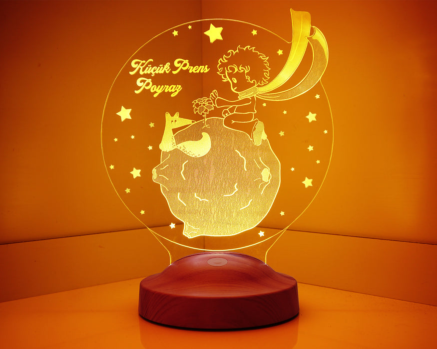 Küçük Prens Tasarımlı Le Petit Prince Çocuk Hediyesi, Kişiye Özel Çocuklara Özel Hediye, Çocuk Odası Hediyesi Led Lamba