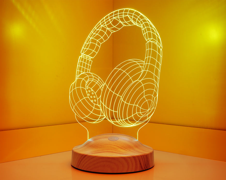 Müzisyen Hediyesi Kişiye Özel 3d Kulaklık Led Lamba