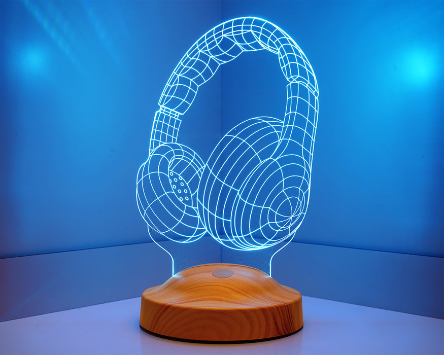 Müzisyen Hediyesi Kişiye Özel 3d Kulaklık Led Lamba