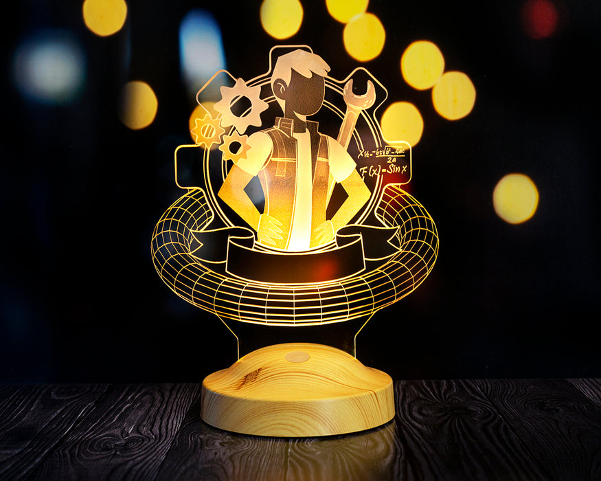 Mühendisler Günü Hediyesi, Makine Mühendisi Hediyesi Kişiye Özel Hediye Led Lamba