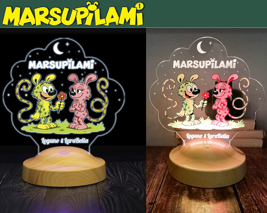 Kişiye özel Marsupilami lambası – Marsupilami temalı kişiselleştirilebilir hediye - Kişiye özel Marsupilami lambası - Kişiye özel Marsupilami lambası 