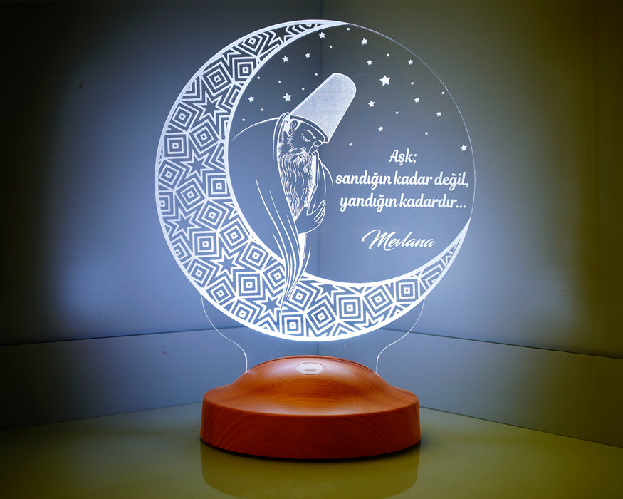Mevlana Sözleri , Mevlana, Rumi, Dini Hediye, Islami Hediye, Dini Dekoratif Led Lamba