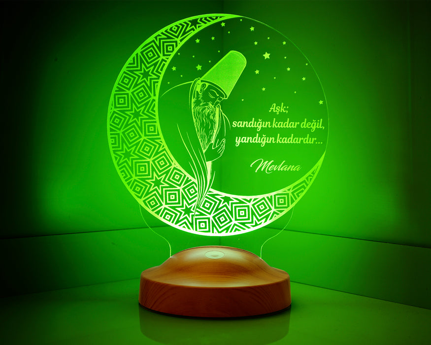 Mevlana Sözleri , Mevlana, Rumi, Dini Hediye, Islami Hediye, Dini Dekoratif Led Lamba