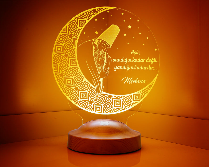 Mevlana Sözleri , Mevlana, Rumi, Dini Hediye, Islami Hediye, Dini Dekoratif Led Lamba