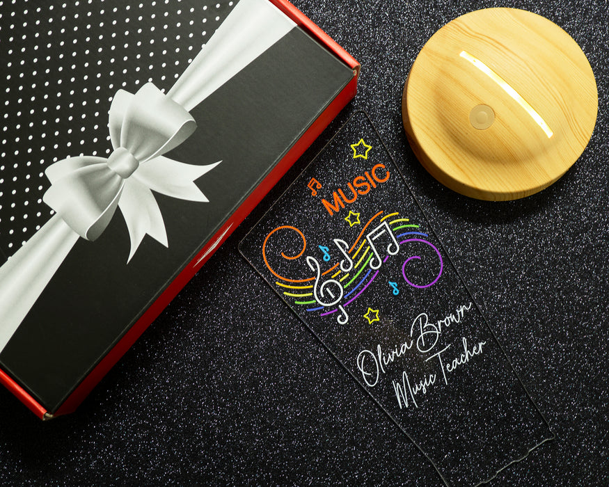 Müzisyen Hediyesi, Müzik Öğretmenine Hediye, Renkli Baskılı Kişiye Özel Led Lamba