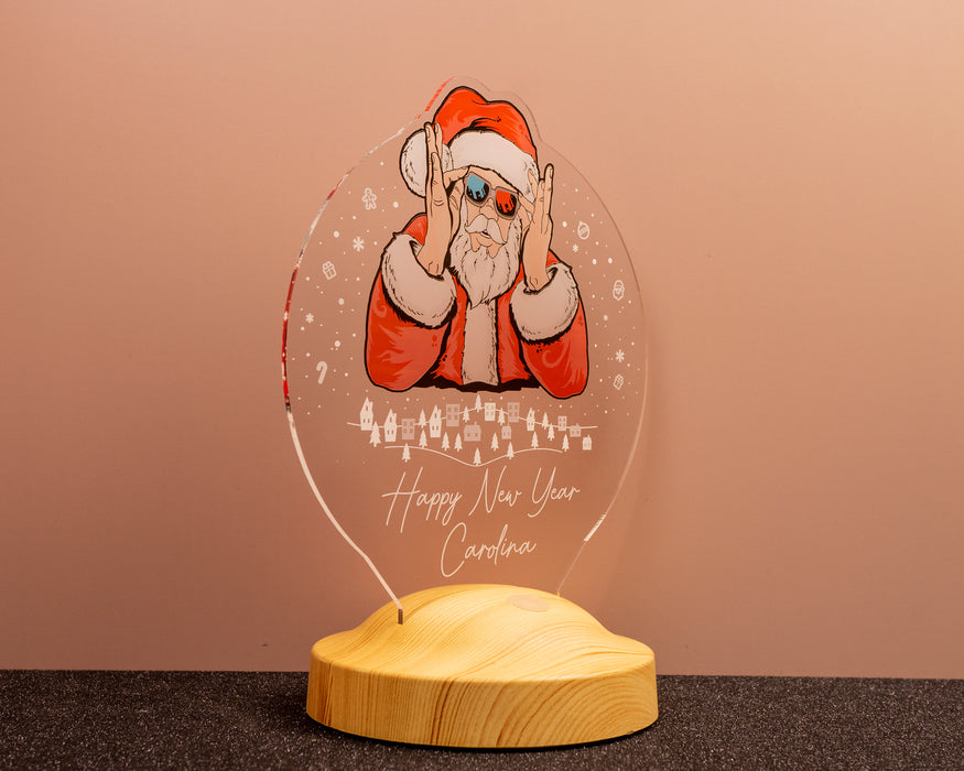 Renkli Baskı Noel Baba Yılbaşı Hediyesi Kişiye Özel Gece Lambası, 3D Led Lamba, Yeni Yıl Hediyesi