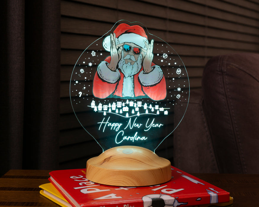 Renkli Baskı Noel Baba Yılbaşı Hediyesi Kişiye Özel Gece Lambası, 3D Led Lamba, Yeni Yıl Hediyesi