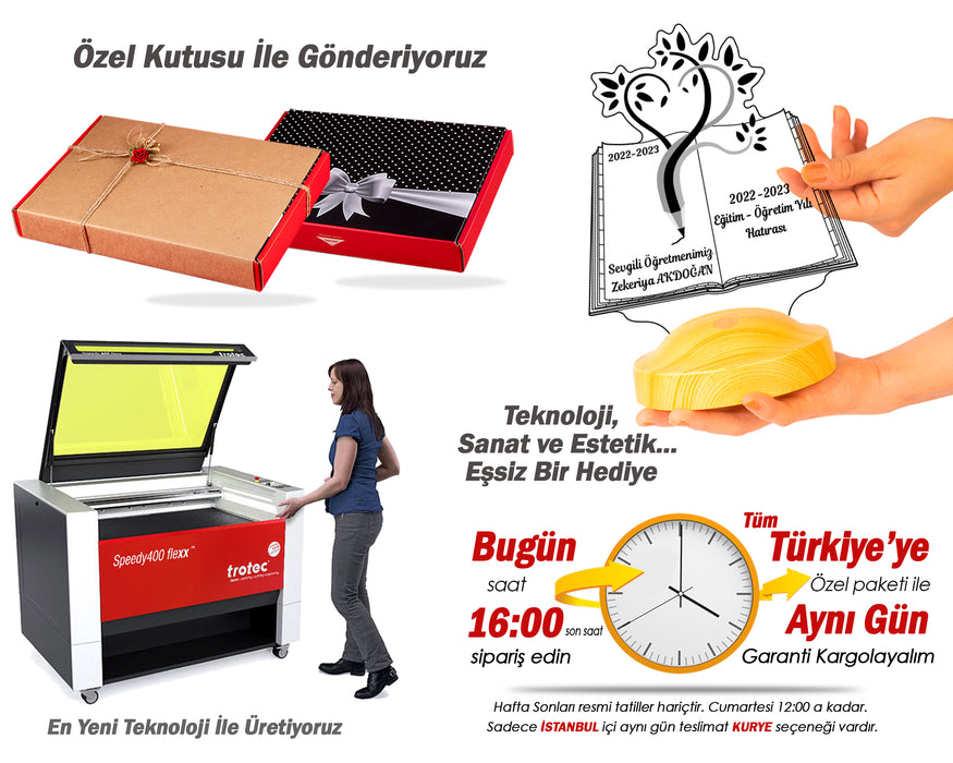 Öğretmenler Günü Hediyesi, Mezuniyet Hatırası Hediyesi, Öğretmene Hediye, Sevgili Öğretmenim, Kişiye Özel Led Lamba