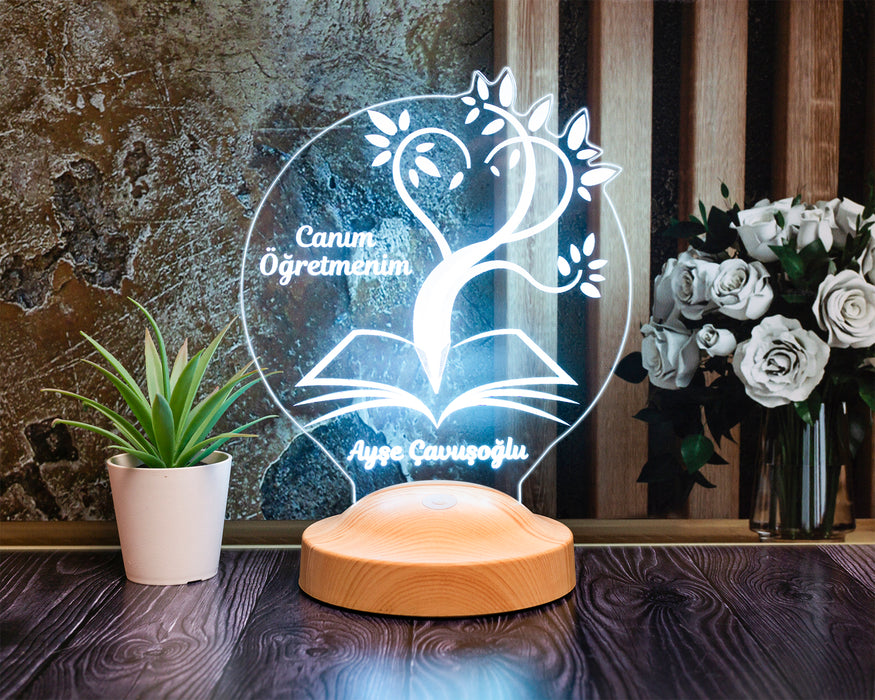 Öğretmene Hediye, Mezuniyet Hatırası Hediyesi, Öğretmenler Günü Hediyesi, Canım Öğretmenim, Kişiye Özel Led Lamba