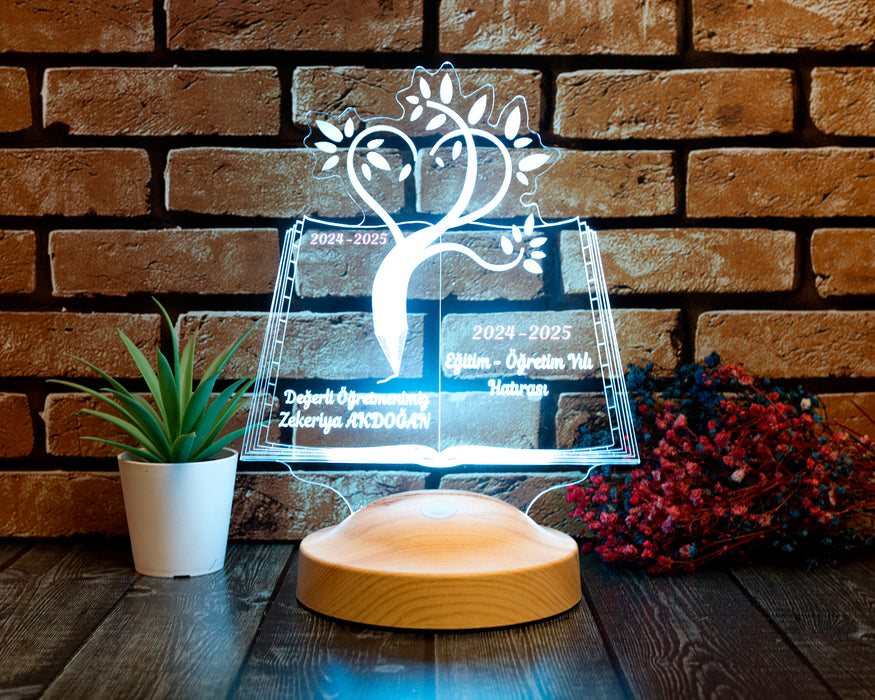 Öğretmenler Günü Hediyesi, Mezuniyet Hatırası Hediyesi, Öğretmene Hediye, Sevgili Öğretmenim, Kişiye Özel Led Lamba