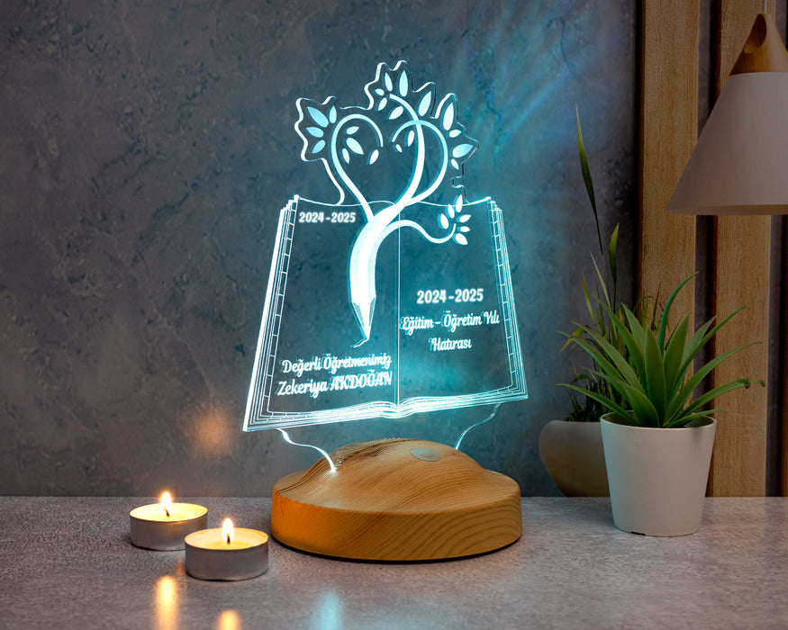 Öğretmenler Günü Hediyesi, Mezuniyet Hatırası Hediyesi, Öğretmene Hediye, Sevgili Öğretmenim, Kişiye Özel Led Lamba