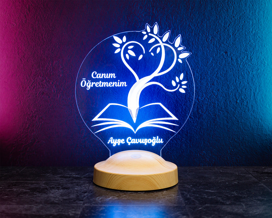 Öğretmene Hediye, Mezuniyet Hatırası Hediyesi, Öğretmenler Günü Hediyesi, Canım Öğretmenim, Kişiye Özel Led Lamba