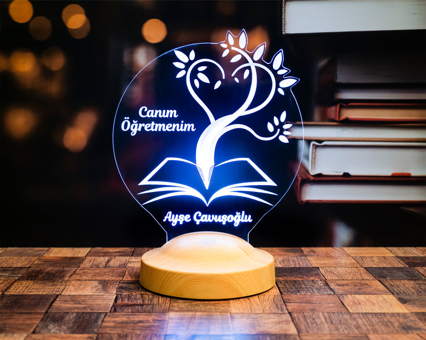 Öğretmene Hediye, Mezuniyet Hatırası Hediyesi, Öğretmenler Günü Hediyesi, Canım Öğretmenim, Kişiye Özel Led Lamba