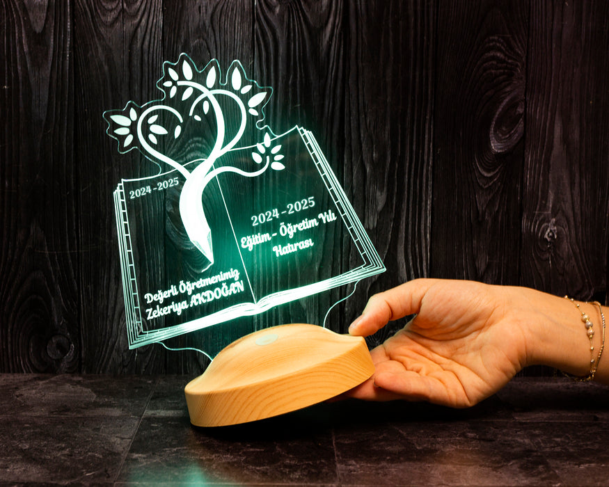 Öğretmenler Günü Hediyesi, Mezuniyet Hatırası Hediyesi, Öğretmene Hediye, Sevgili Öğretmenim, Kişiye Özel Led Lamba