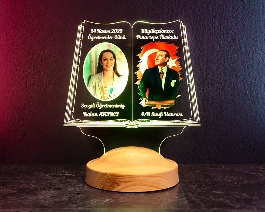 Kişiye Özel Öğretmene Hediye – Renkli Atatürk Temalı 24 Kasım Öğretemenler Günü Hediyesi